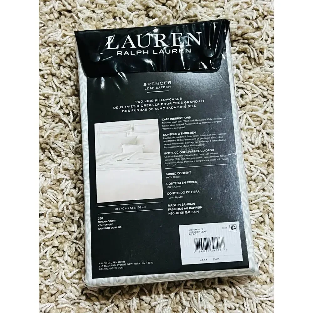 NWT❤️LAUREN RALPH LAUREN King Size Pillowcase Pair